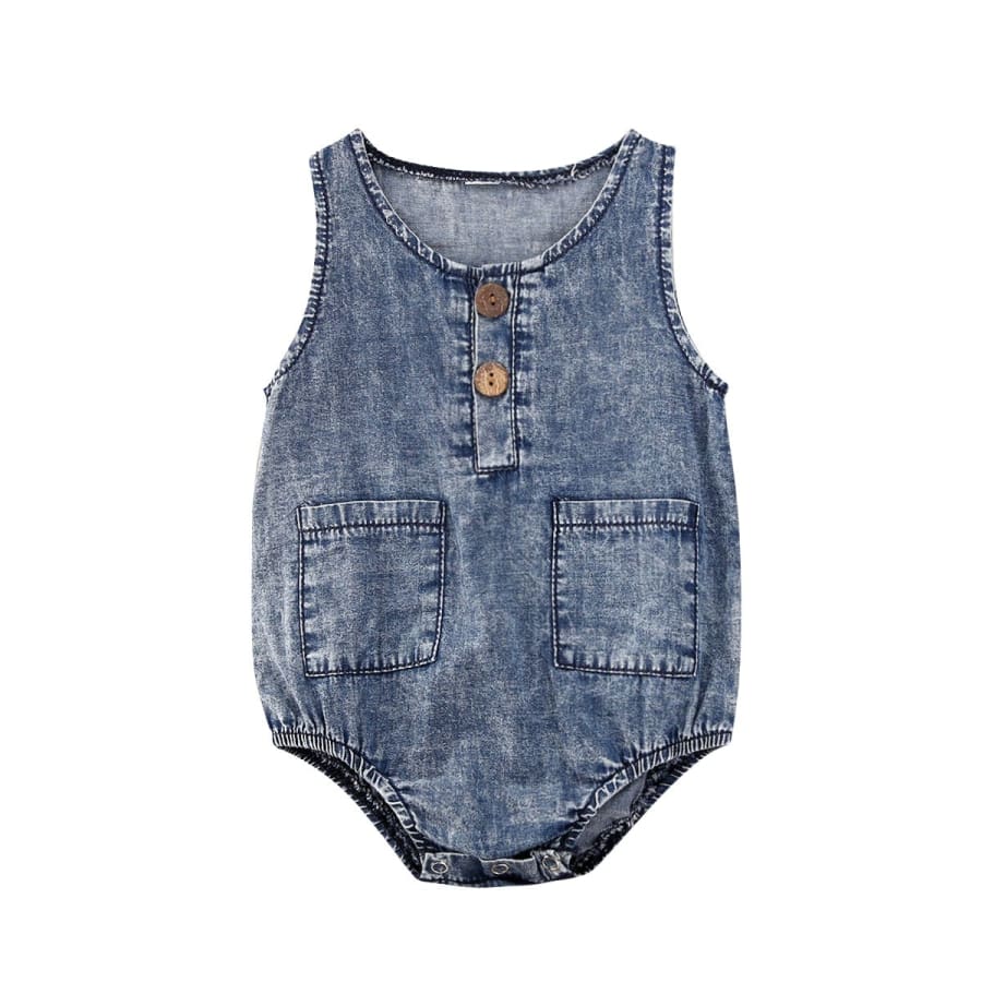 Chandler Denim Pocket Jumpsuit - 12-18 Months - Jumpsuit jumpsuit