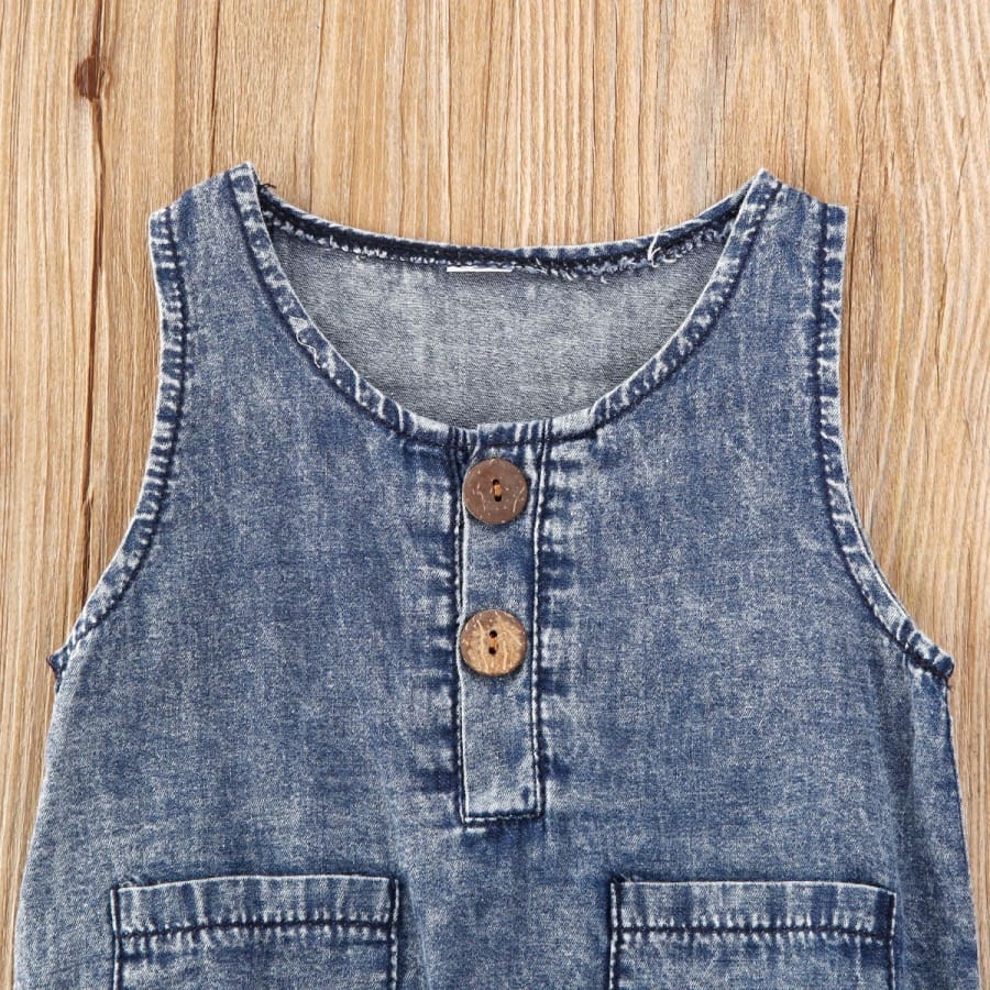 Chandler Denim Pocket Jumpsuit - 12-18 Months - Jumpsuit jumpsuit