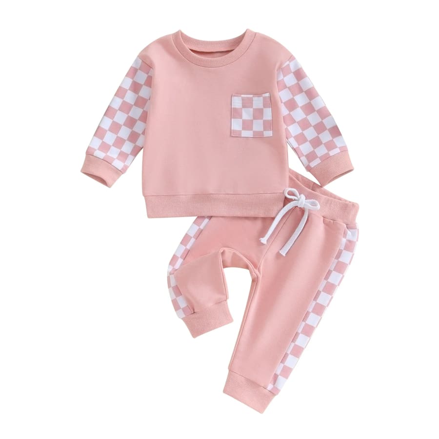Charlene Checkers Trackie Set - Pink - 0-6 Months