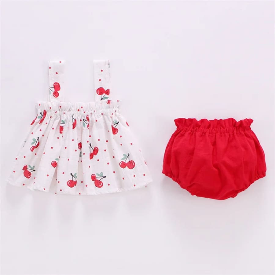 Chiara Cherry Bloomer Set - 0-6 Months