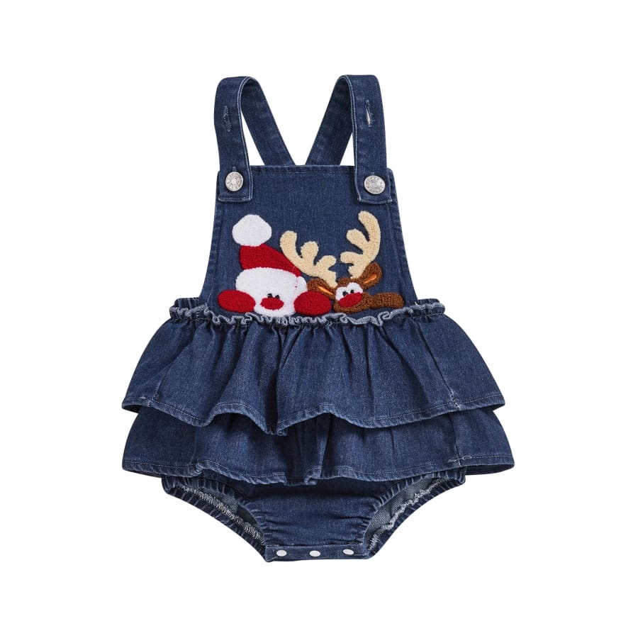 Christmas Friends Denim Tutu Romper - 0-3 Months