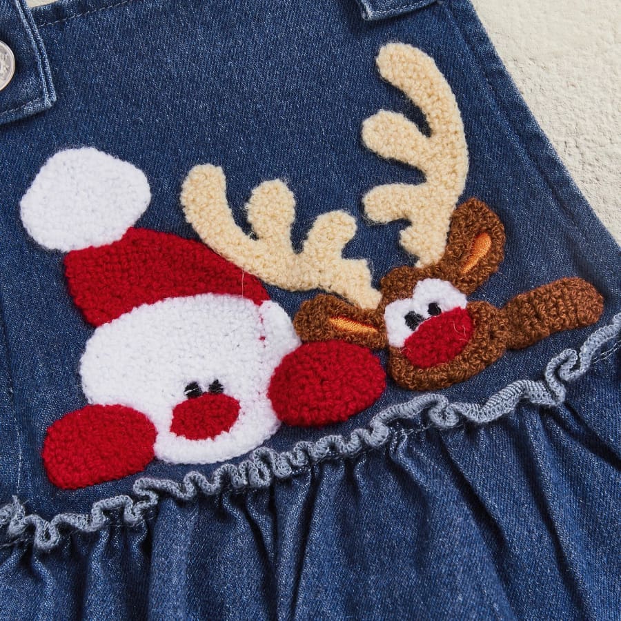 Christmas Friends Denim Tutu Romper