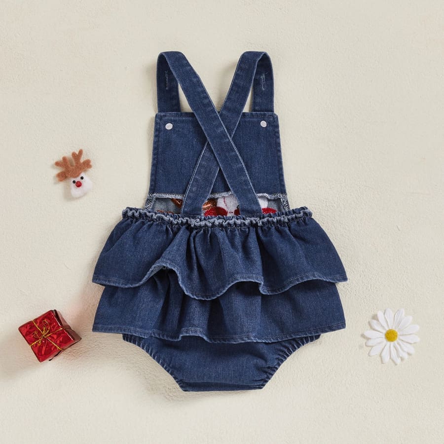 Christmas Friends Denim Tutu Romper - 0-3 Months