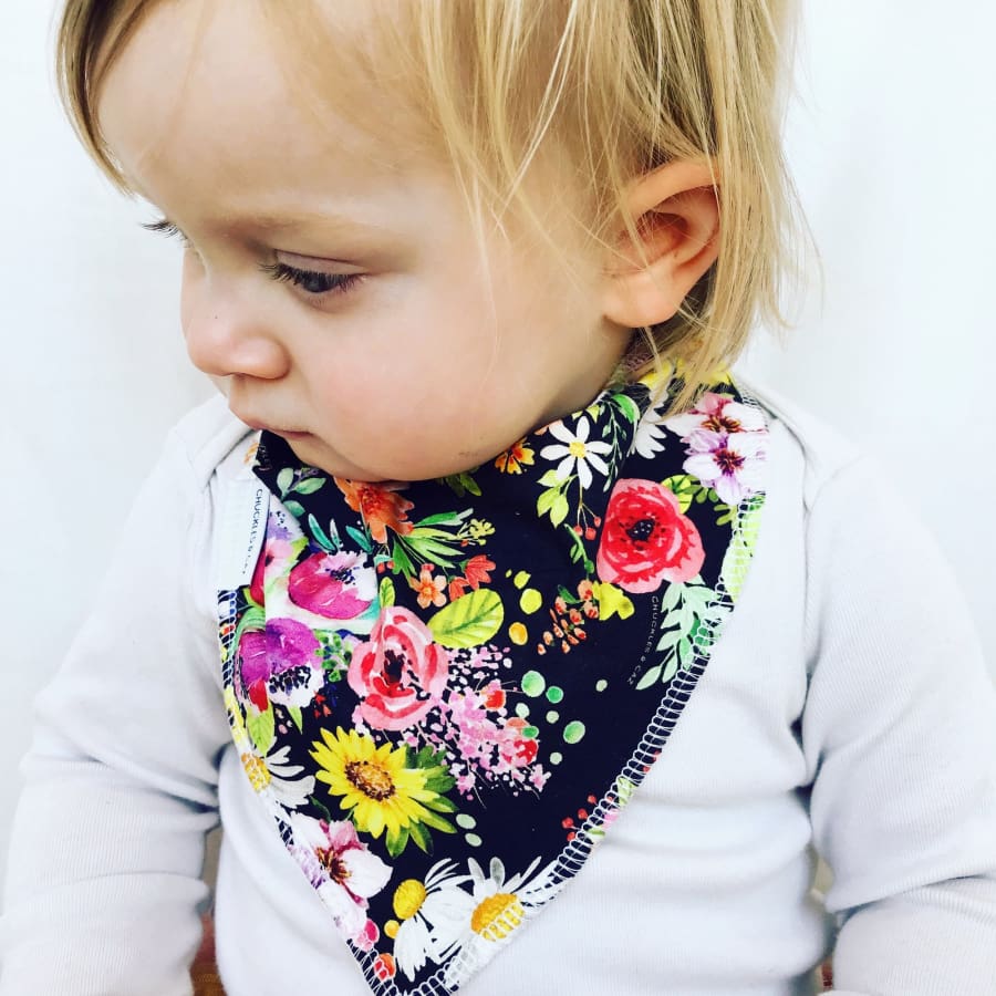 Chuckles & Caz Dribble Bib Dark Watercolour - Bib Bibs, wraps