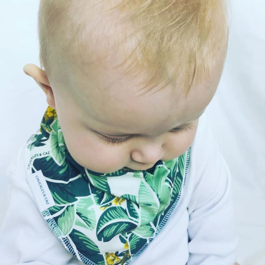 Chuckles & Caz Dribble Bib Tropical Palm - Wrap Bibs, wraps