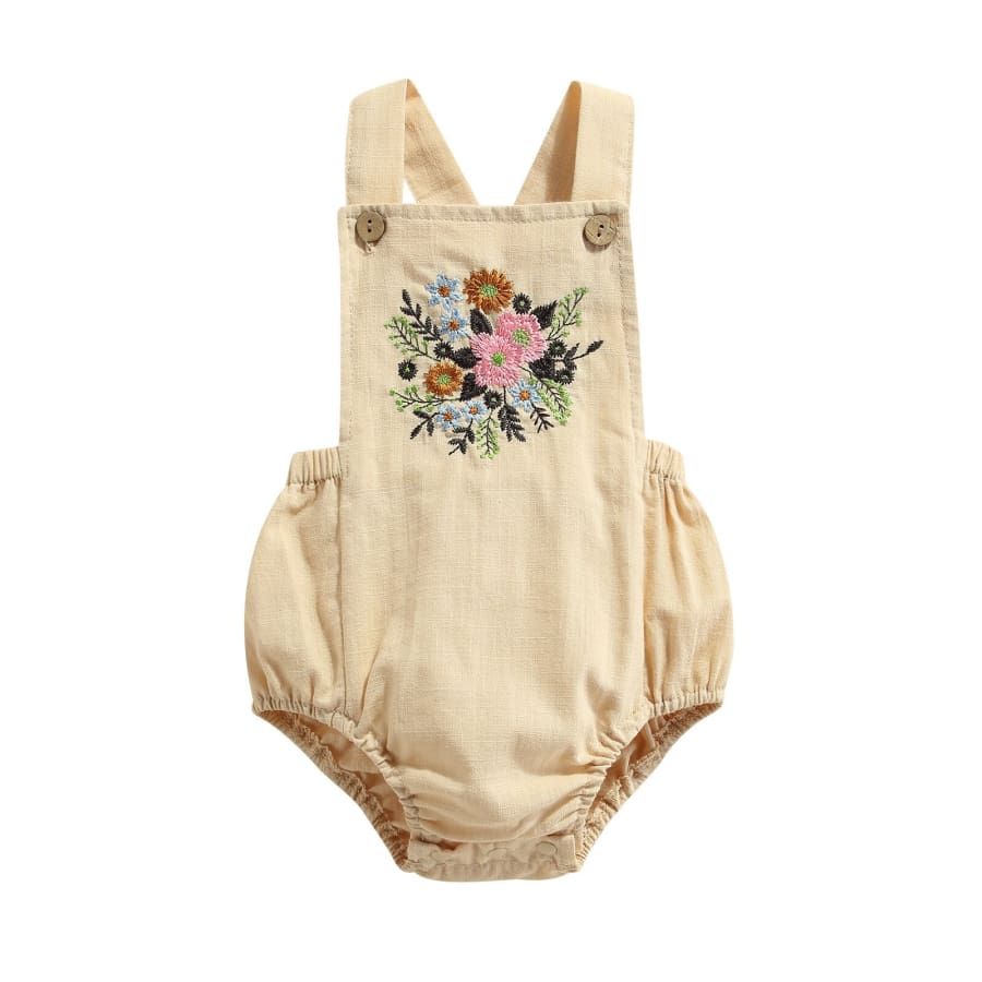 Claudine Floral Romper - Cream - 0-3 Months