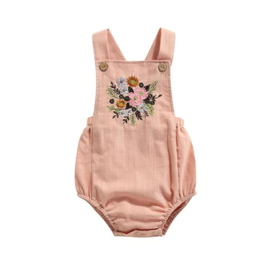 Claudine Floral Romper - Peach / 12-18 Months - Rompers Rompers