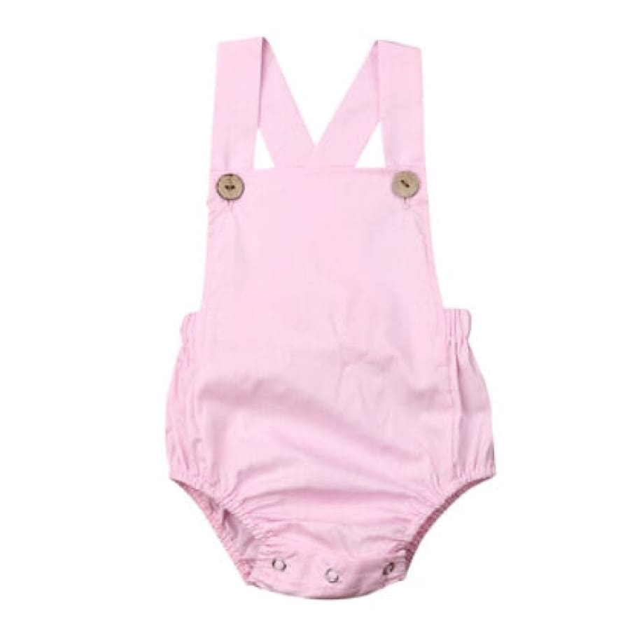 Remi Button Up Romper - Pink - 0-3 Months