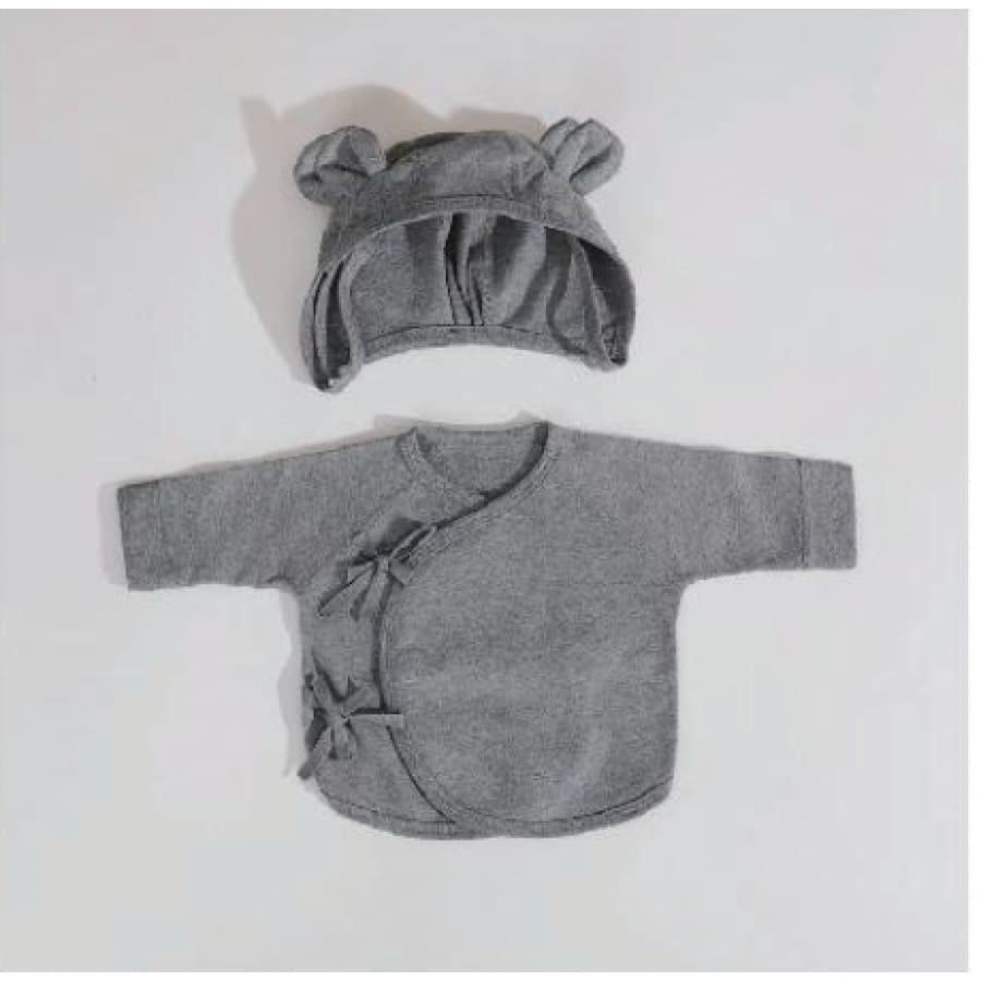CLEARANCE SAMPLE WRAP OVER TOP - GREY NEWBORN ONLY - Newborn - Onesies 35%