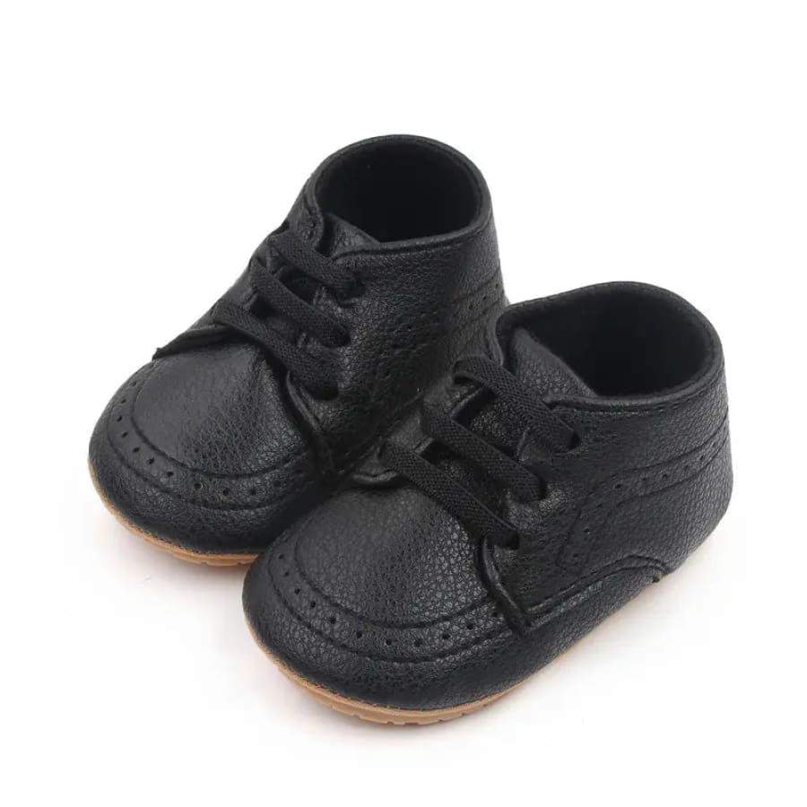 Sebastian Lace Up Pre Walker - Black & White - 0-6 Months - Shoes