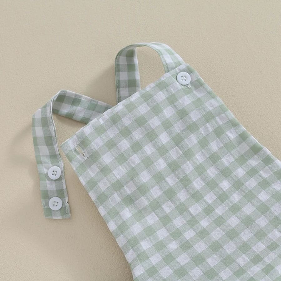 Cobi Gingham Check Romper - Grey