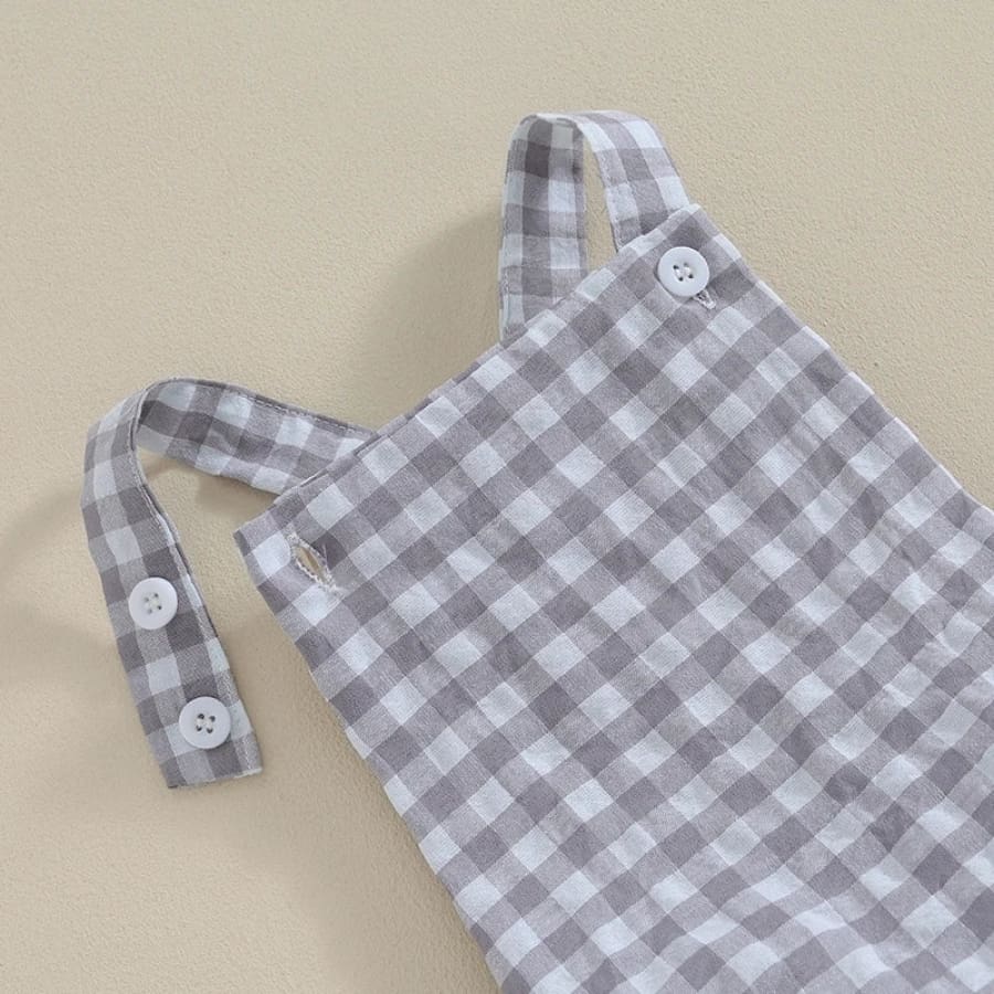 Cobi Gingham Check Romper - Natural