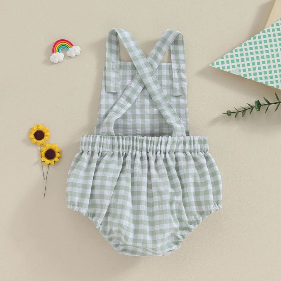 Cobi Gingham Check Romper - Natural