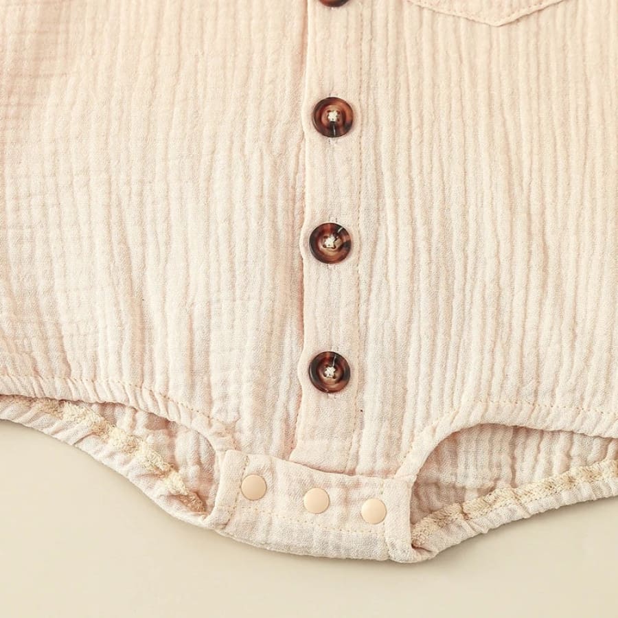 Colby Collared Romper - Natural