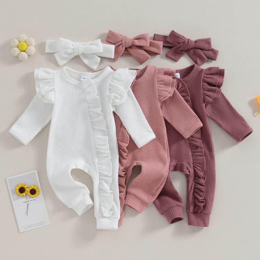 Connie Flutter Zip Jumpsuit - Blush - Newborn