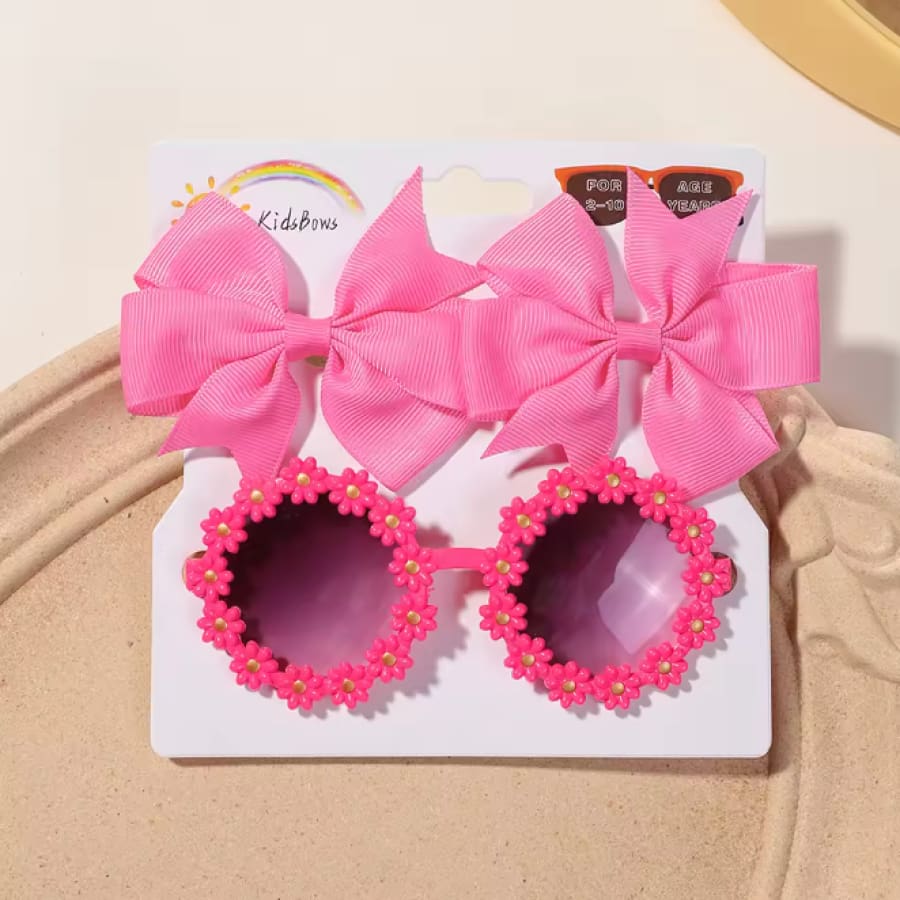 Connie Hair Clip and Sunglass Set - White - Sunglasses sunglasses