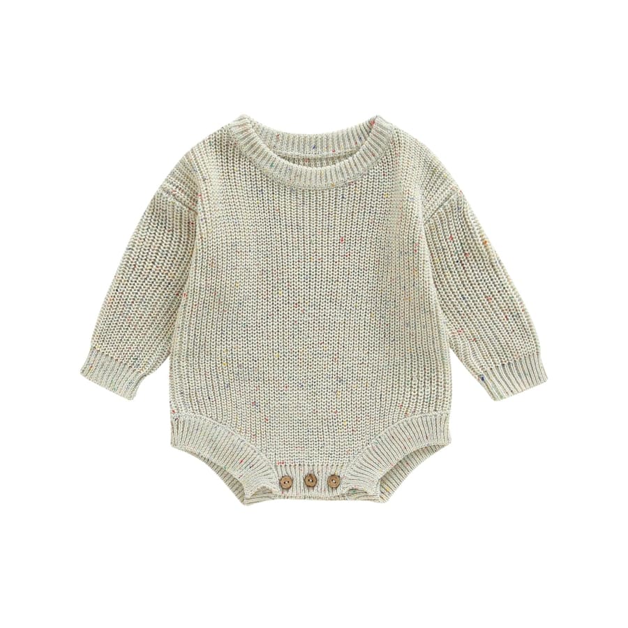 Connor Cosy Speckled Knit Romper - Natural - 0-3 Months