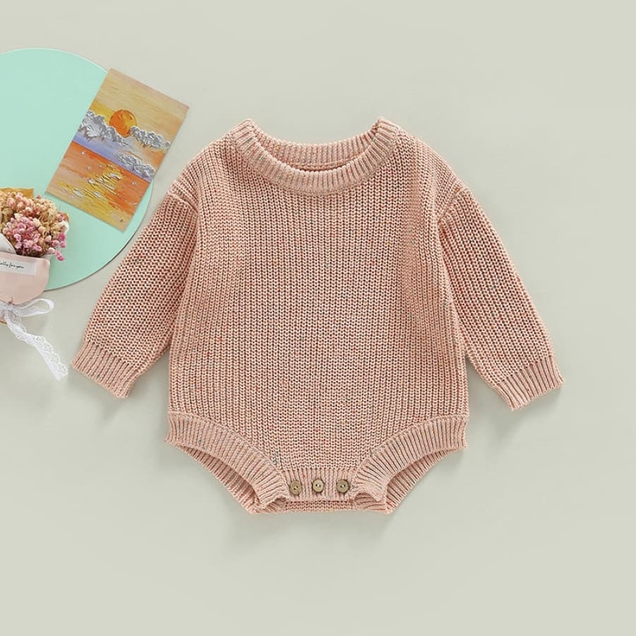 Connor Cosy Speckled Knit Romper - Natural