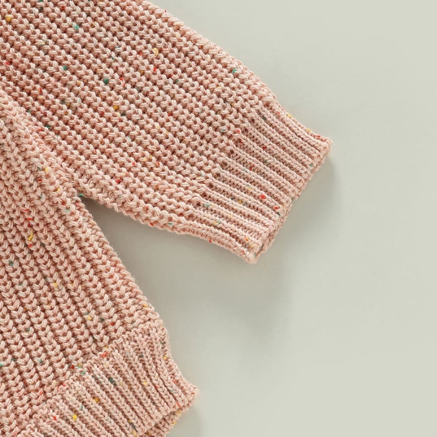 Connor Cosy Speckled Knit Romper - Peachy