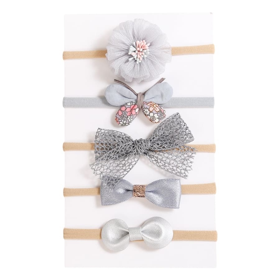 Cordelia 5 Piece Headband Set - Greys