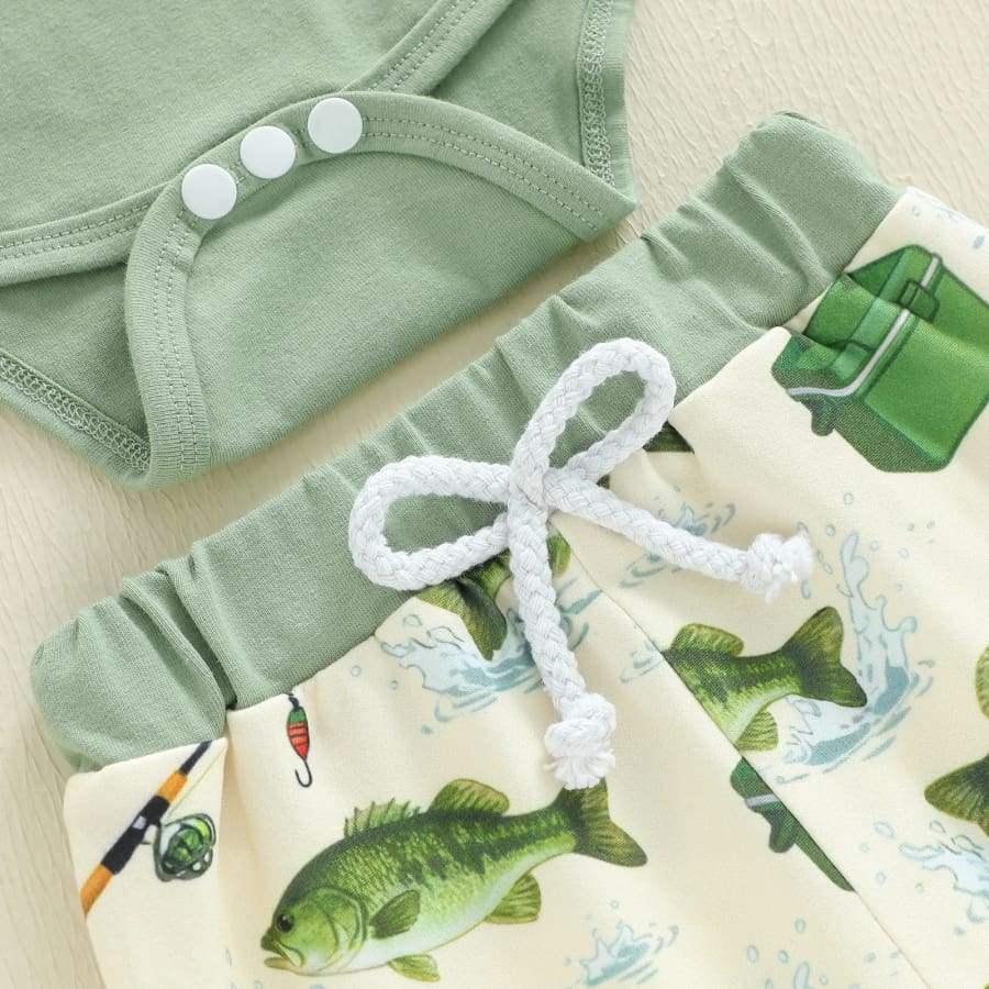 Daddy’s Fishing Buddy Beanie Set - Green