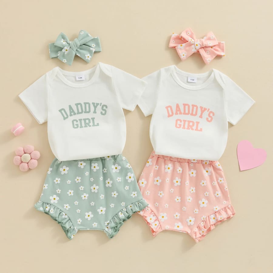 Daddy’s Girl Daisy Bloomer Set - Green