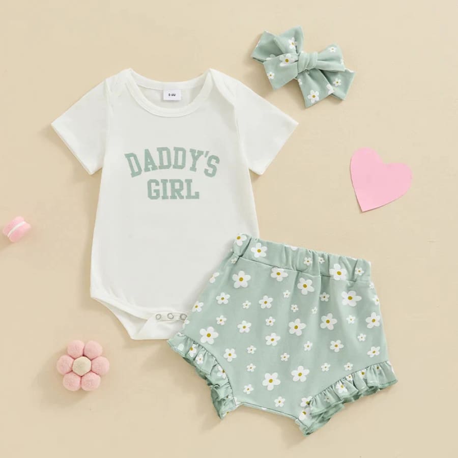 Daddy’s Girl Daisy Bloomer Set - Green