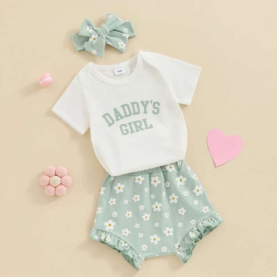 Daddy’s Girl Daisy Bloomer Set - Green