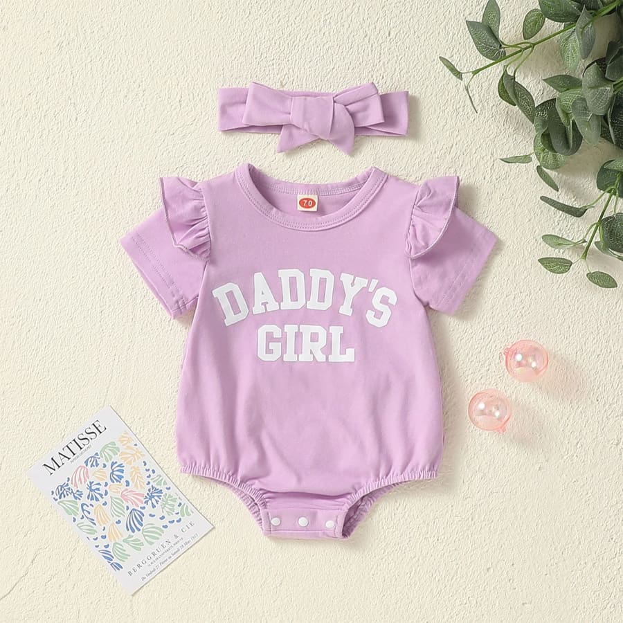 Daddy’s Girl Flutter Sleeve Romper - Pink