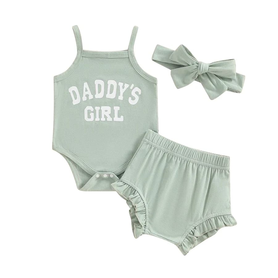 Daddy’s Girl Singlet Bloomer Set - Mint - 0-3 Months