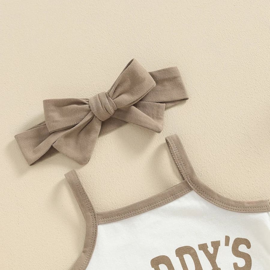 Daddy’s Girl Singlet Bloomer Set - Natural