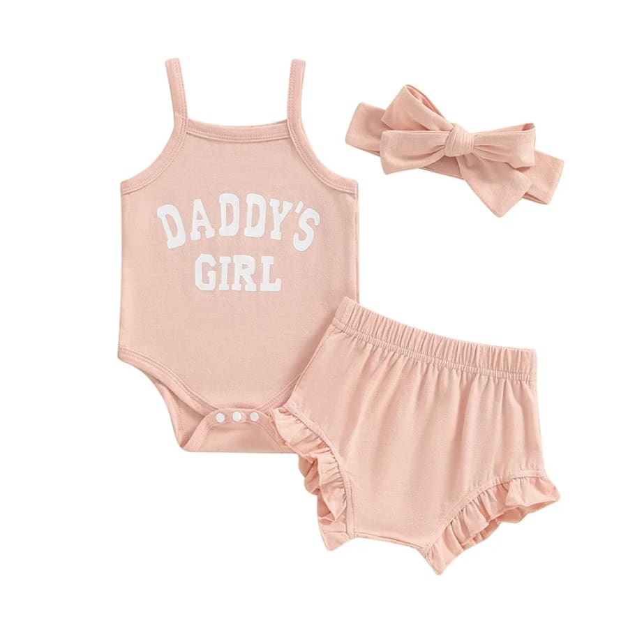 Daddy’s Girl Singlet Bloomer Set - Pink - 0-3 Months