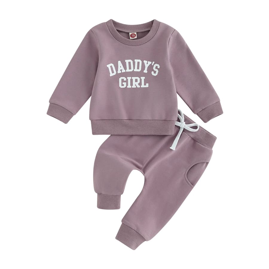 Daddy’s Girl Trackie Set - Mauve - 0-6 Months