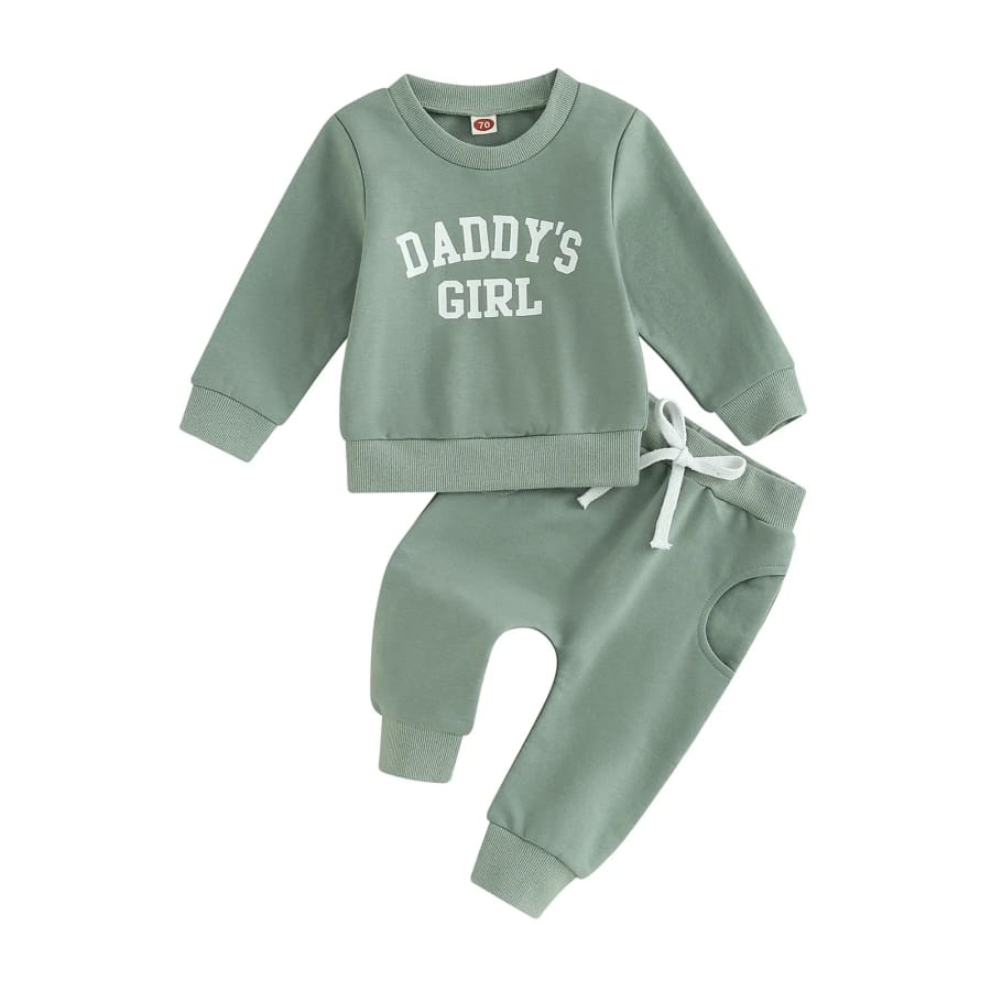 Daddy’s Girl Trackie Set - Sage - 0-6 Months