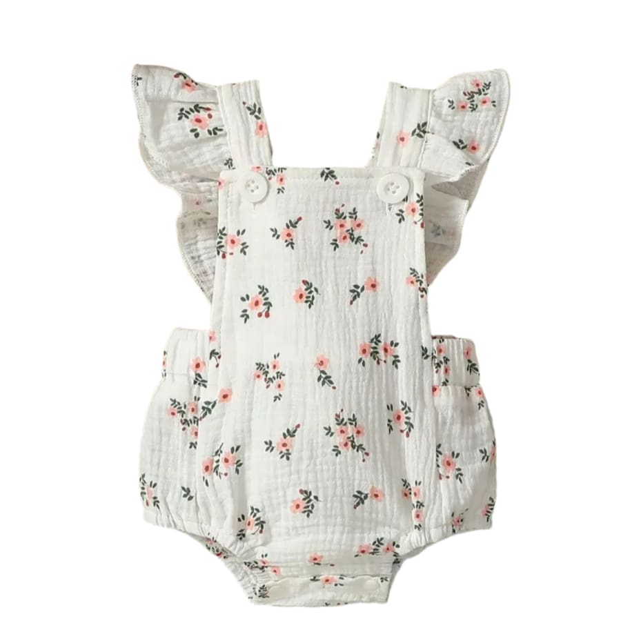 Dainty Petals Frill Sleeve Romper - Newborn