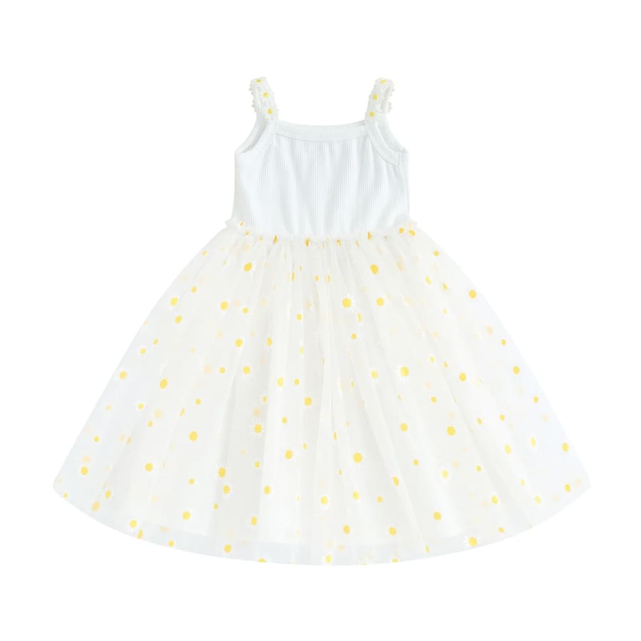 Daisies for Days Dress - Snow - 6-9 Months