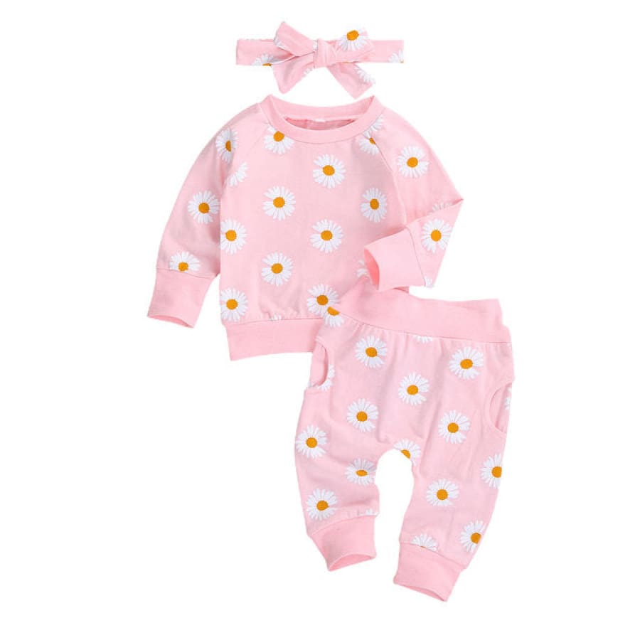 Daisy Trackie Set - Pink - 12-18 Months - Sets sets
