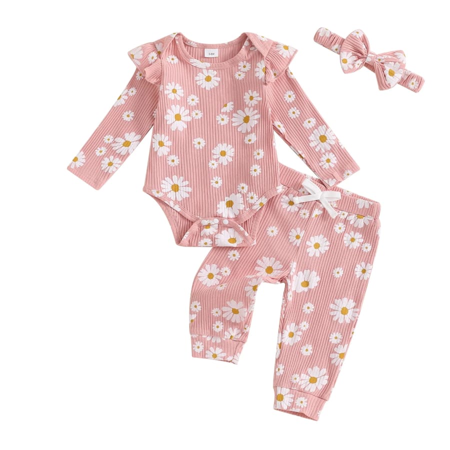 Daisy Waffle Trackie Set - Blue