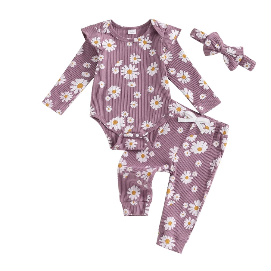 Daisy Waffle Trackie Set - Blue