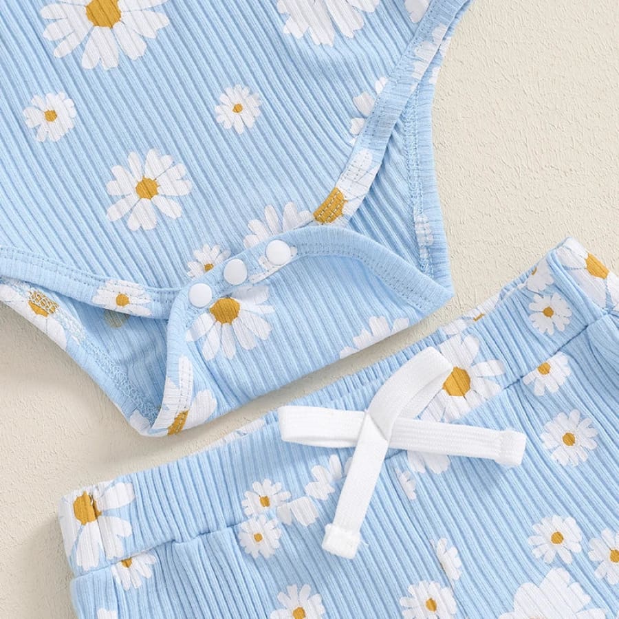 Daisy Waffle Trackie Set - Blue