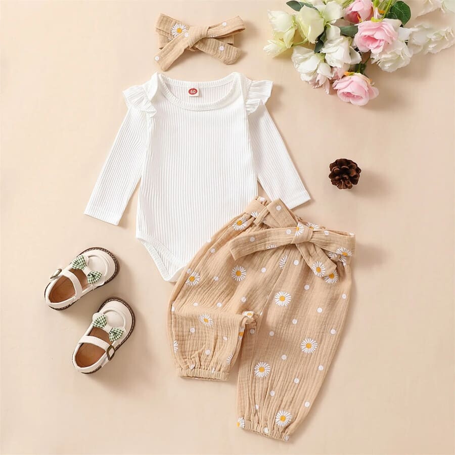 Darcie Spring Flower Long Sleeve Set - Natural