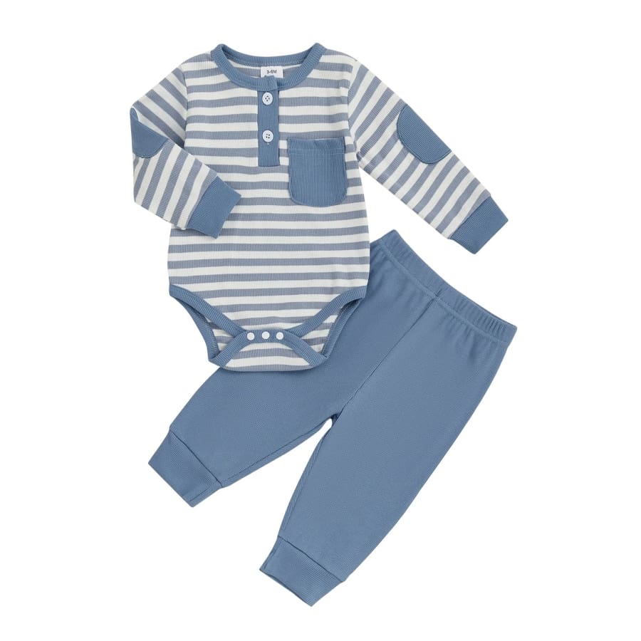 Davie Stripe Trackie Set - Blue - 0-3 Months