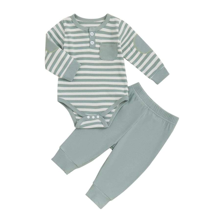 Davie Stripe Trackie Set - Seafoam - 0-3 Months