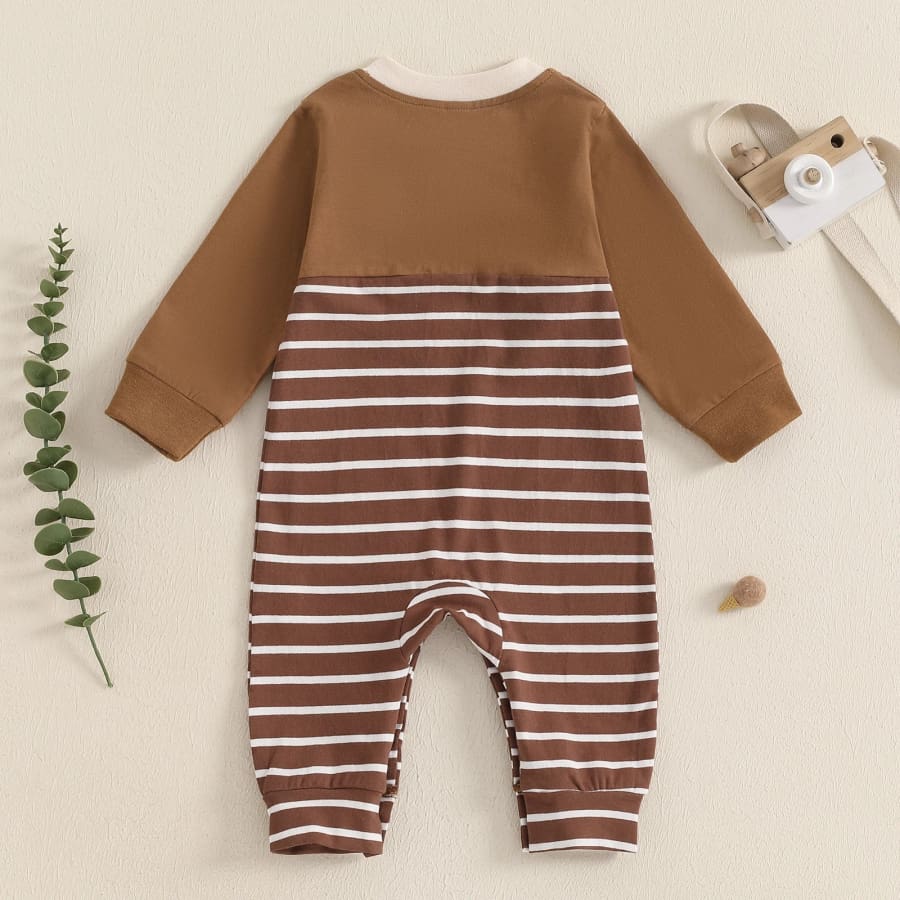 Dawson Stripe Jumpsuit - Chocolate