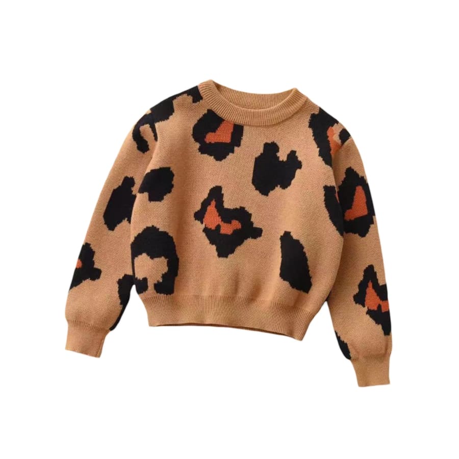 Debbie Animal Print Sweater - Coffee - 12 Months