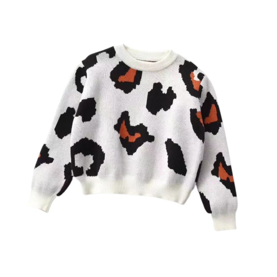 Debbie Animal Print Sweater - Snow - 12 Months