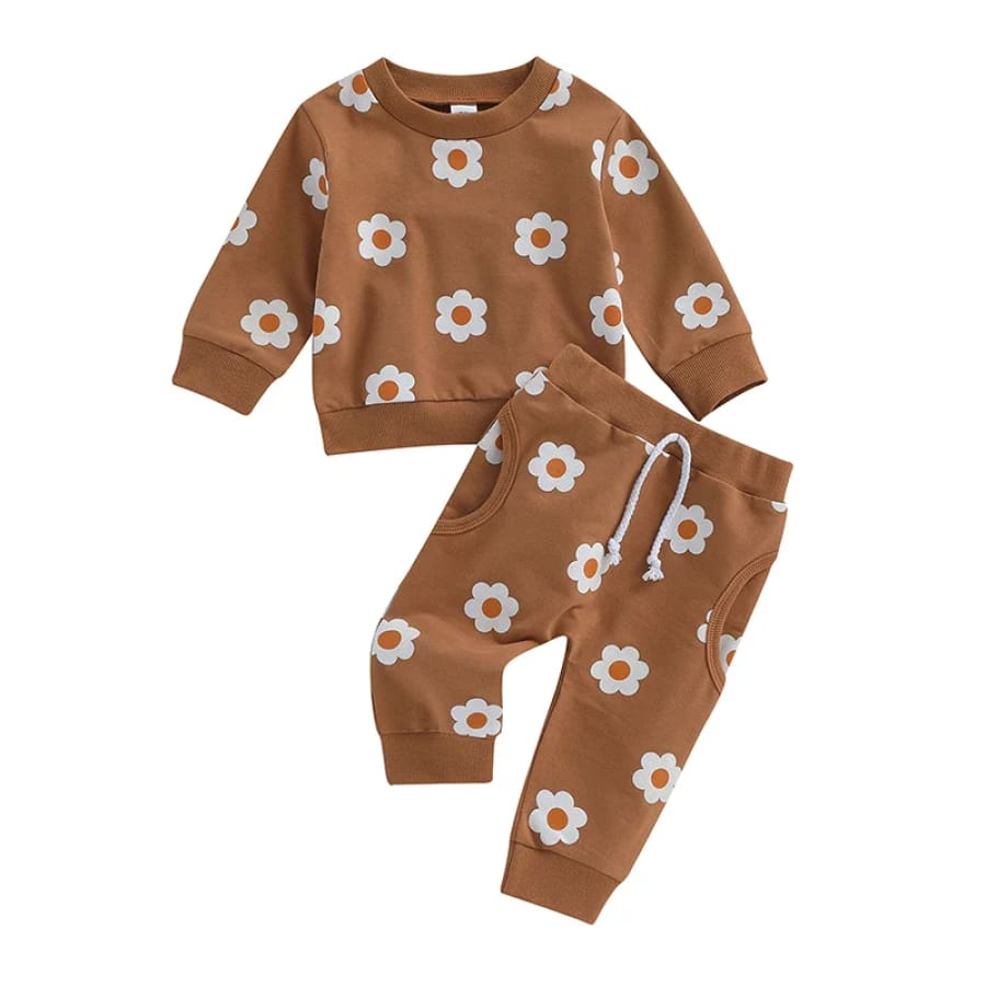 Debbie Daisy Trackie Set - Chocolate - 0-6 Months
