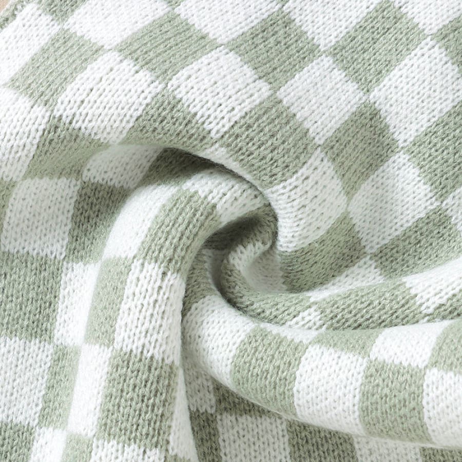 Declan Checkers Jumpsuit - Sage - 0-3 Months