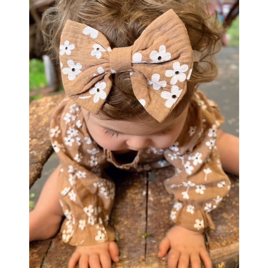 Delilah Daisy Ruched Romper - Coffee - Jumpsuits &amp; Rompers