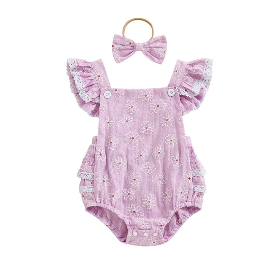 Dimity Dinky Daisy Romper - Green